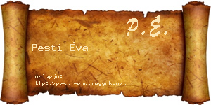 Pesti Éva névjegykártya
