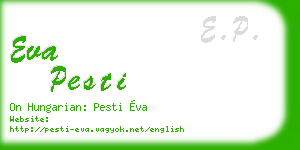 eva pesti business card